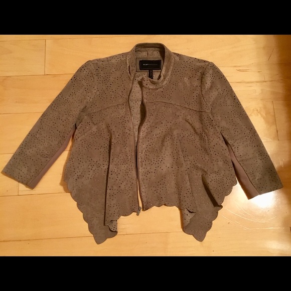 BCBG Max Azria beige/ brown suede jacket - Picture 2 of 6